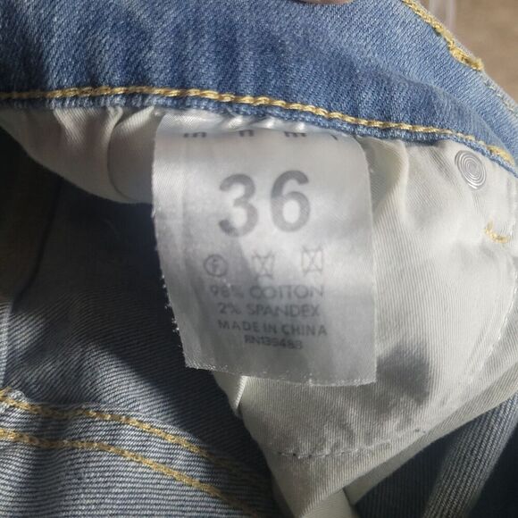 MNML Jeans Mens 36 Light Blue Denim Distressed Faded Slim Streetwear Slim Skinny - Picture 6 of 10